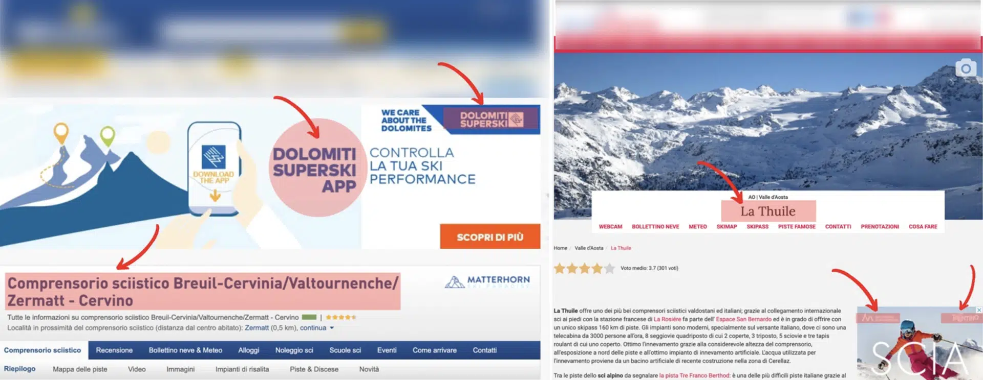 Analisi comparativa siti web turismo Valle d'Aosta e Trentino, posizionamento online