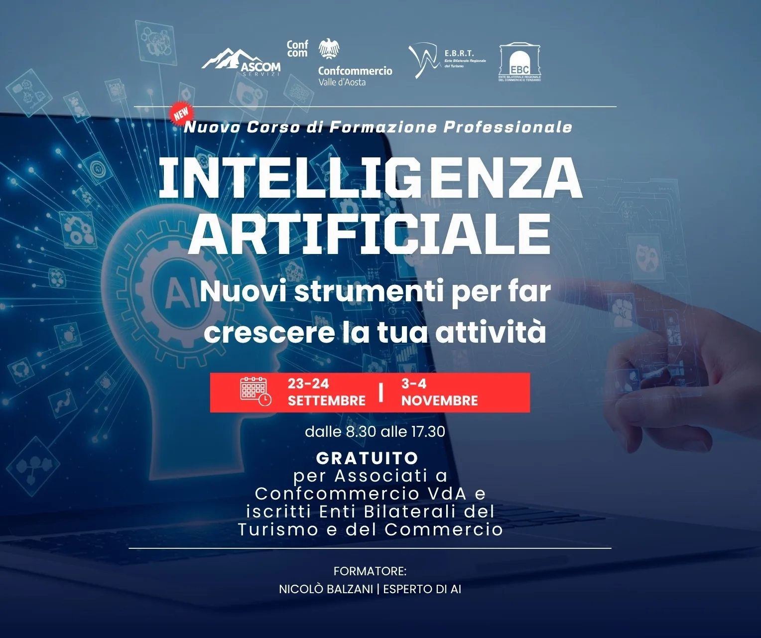 Formazione AI in Confcommercio: Corso Valle d'Aosta 2026